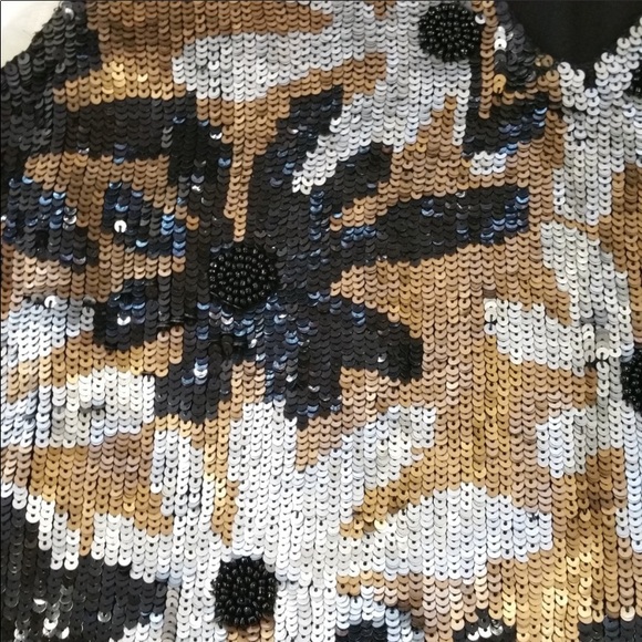 Kay Celine  Matte Sequin Floral Tank Top SM - Picture 4 of 7